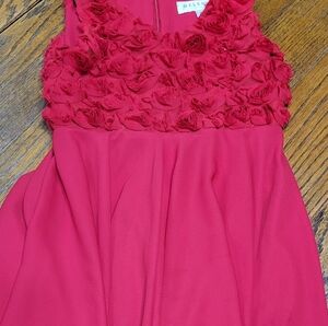 The Helena Girls A-Line Floral Tulle Party Dress in red